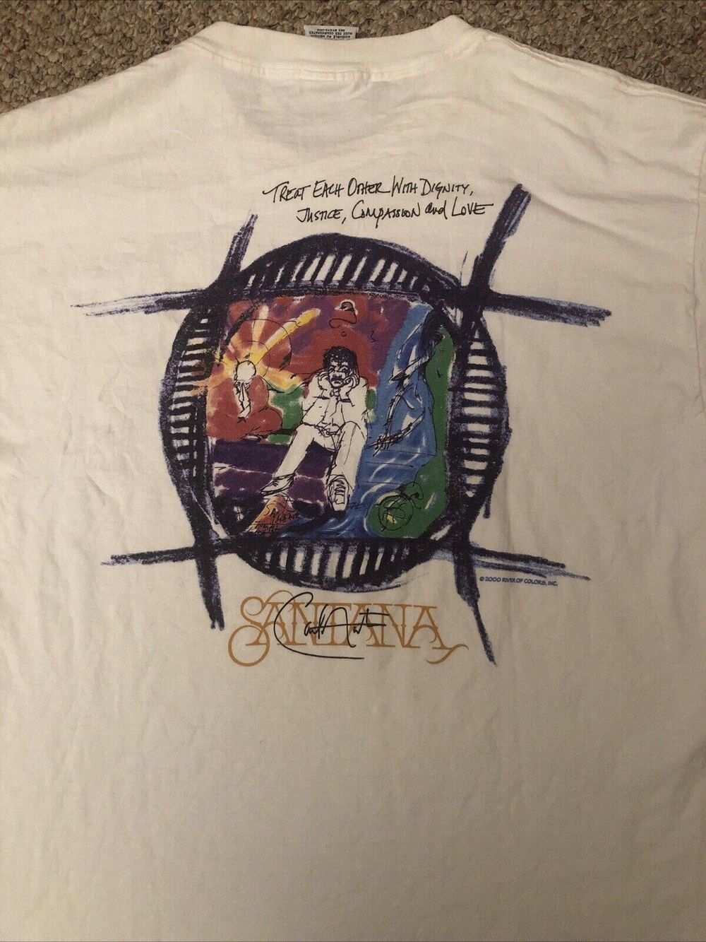 Vintage‎ T Shirt - Hard Rock Cafe 2000 Large Signature Series XVI Carlos Santana
